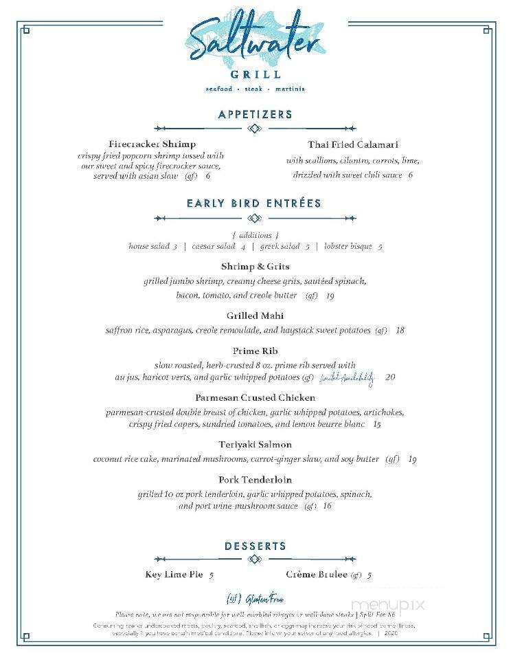Saltwater Grill - Panama City Beach, FL menu_pic