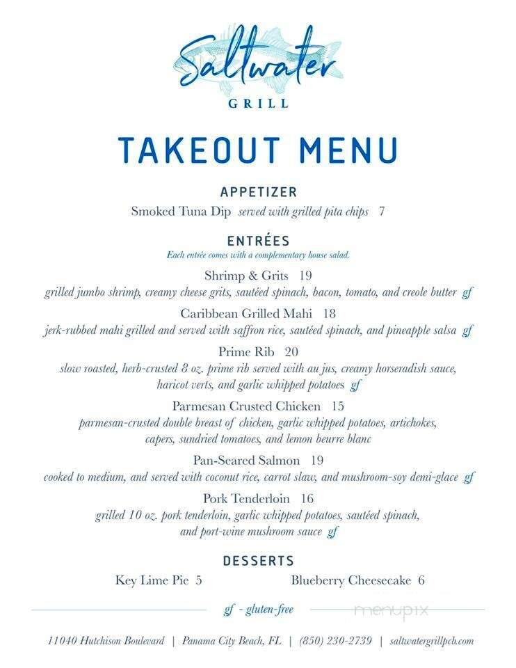 Saltwater Grill - Panama City Beach, FL menu_pic