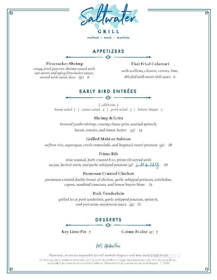Saltwater Grill - Panama City Beach, FL menu_pic