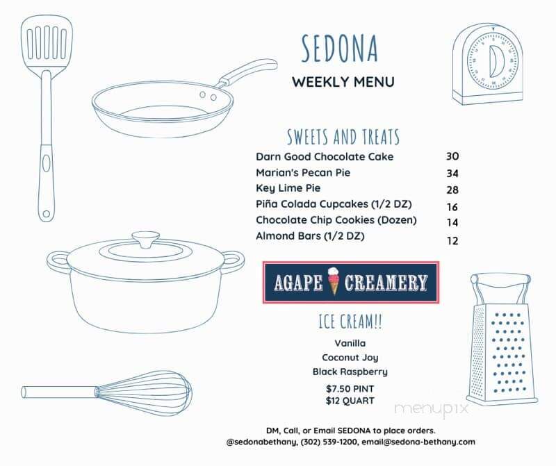 Sedona - Bethany Beach, DE menu_pic