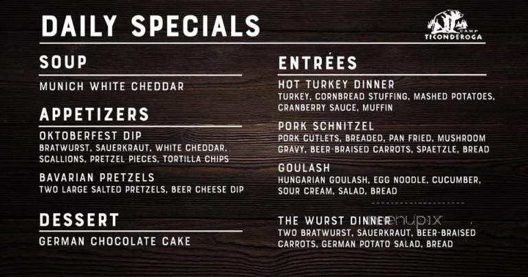 Camp Ticonderoga - Troy, MI menu_pic