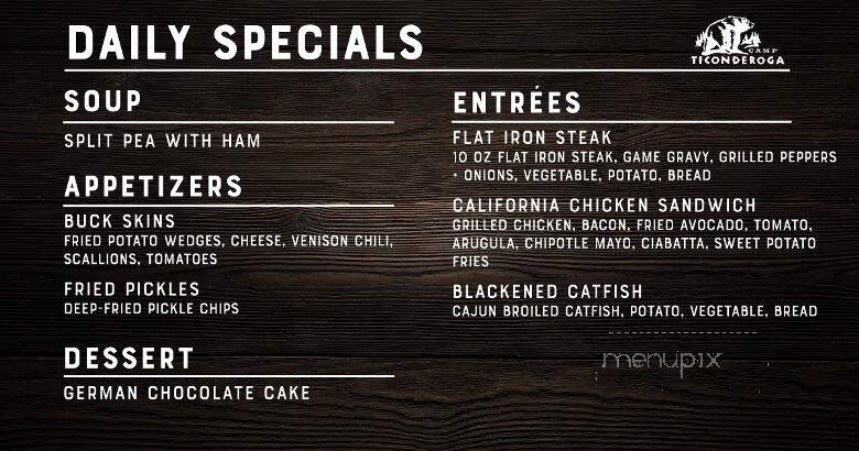 Camp Ticonderoga - Troy, MI menu_pic