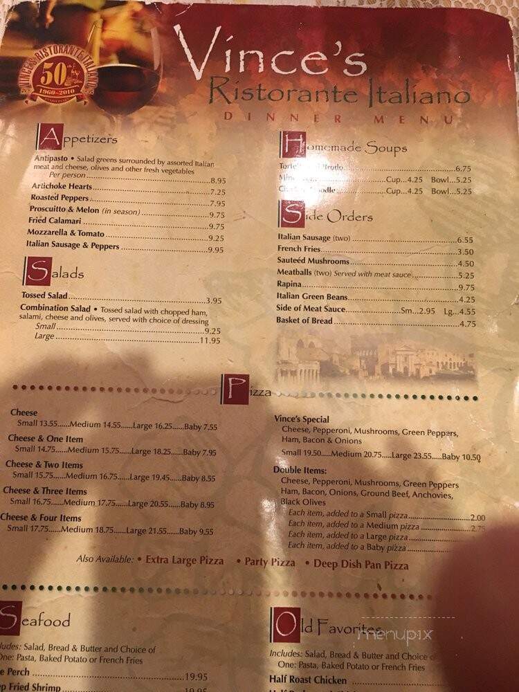 Vince's Italian Restaurant - Detroit, MI menu_pic