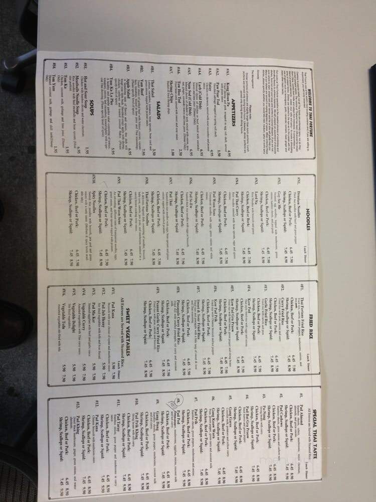 Thai Fortune - Auburn Hills, MI menu_pic