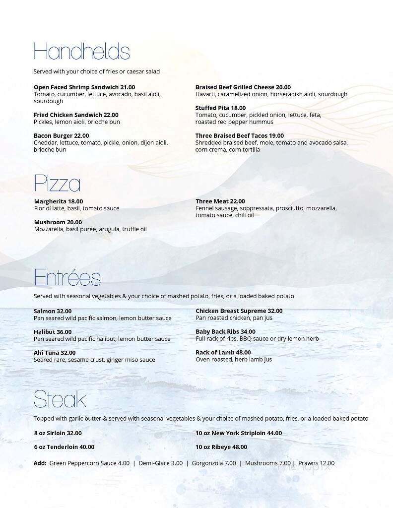 Hooded Merganzer Restaurant - Penticton, BC menu_pic