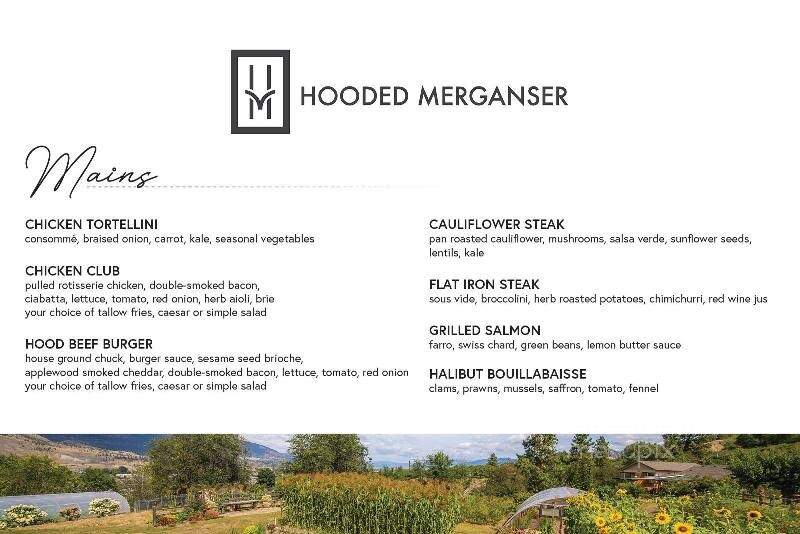 Hooded Merganzer Restaurant - Penticton, BC menu_pic