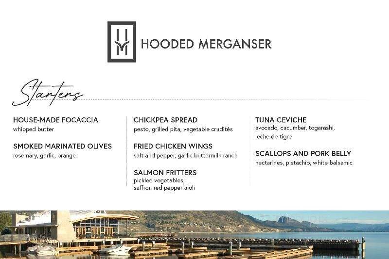 Hooded Merganzer Restaurant - Penticton, BC menu_pic