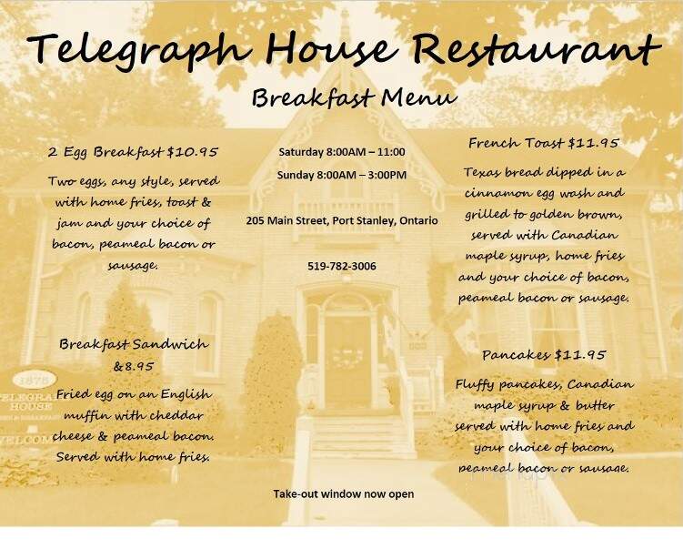Telegraph House-Pineapple Dining Room - Central Elgin, ON menu_pic