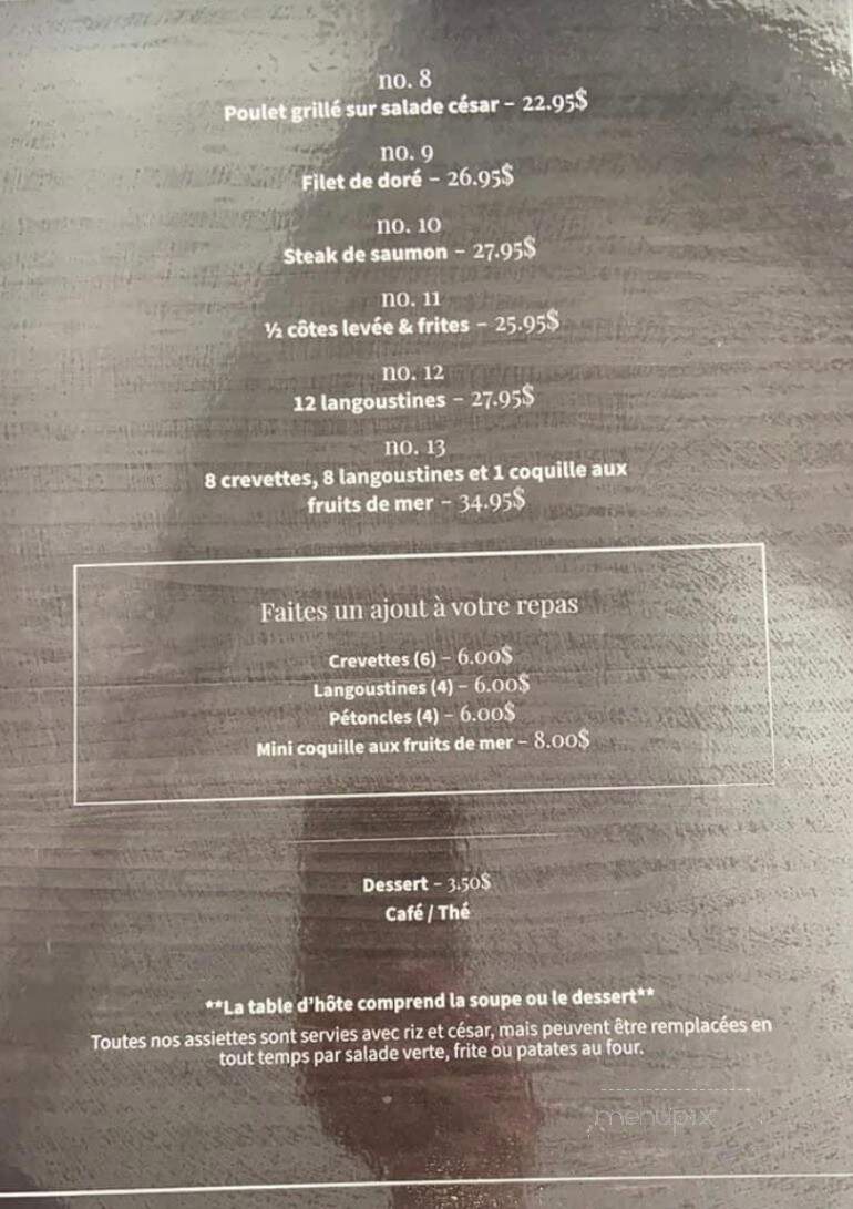 Resto-Bar La Patrie - La Patrie, QC menu_pic