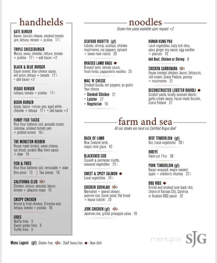 St James Gate - Moncton, NB menu_pic