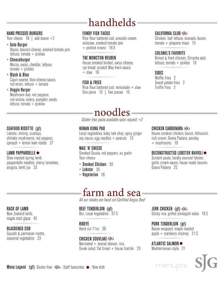 St James Gate - Moncton, NB menu_pic