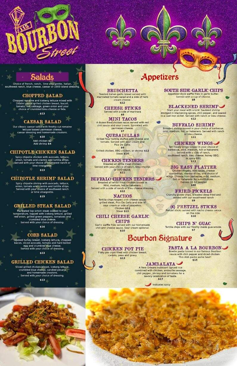 115 Bourbon St - Merrionette Park, IL menu_pic