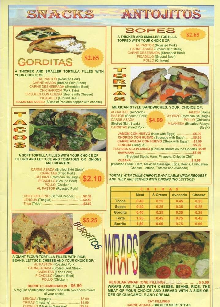 El Faro - Elgin, IL menu_pic