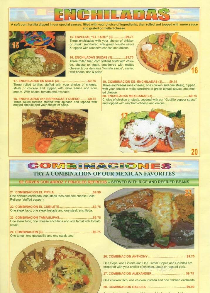 El Faro - Elgin, IL menu_pic