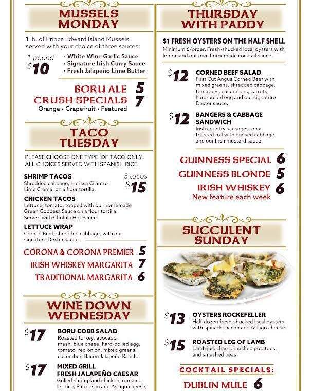 Brian Boru Restaurant & Pub - Severna Park, MD menu_pic
