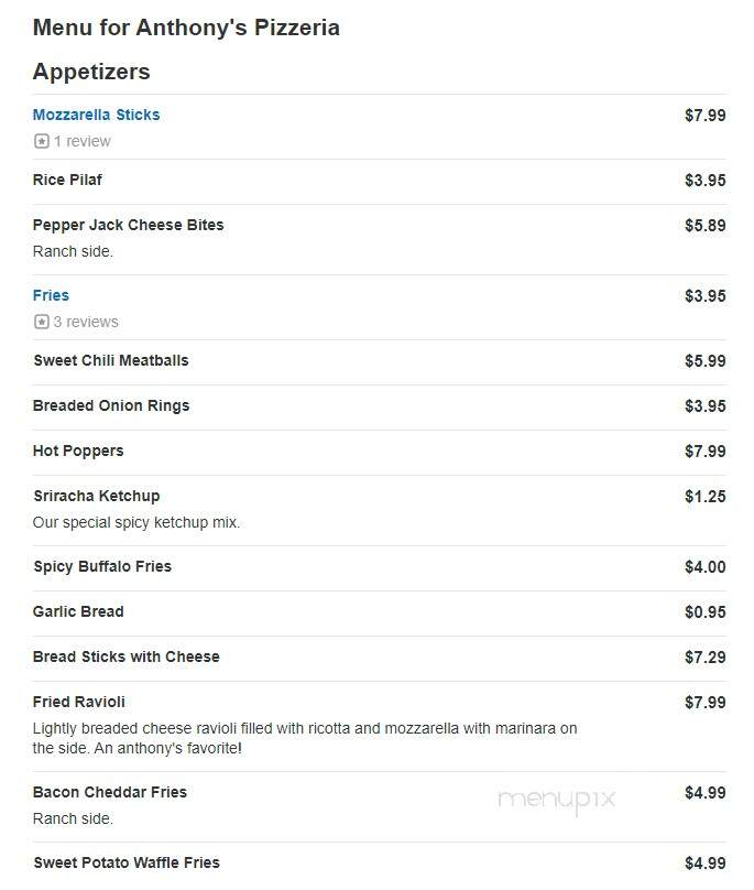Anthony's Pizza & Subs - Marshfield, MA menu_pic