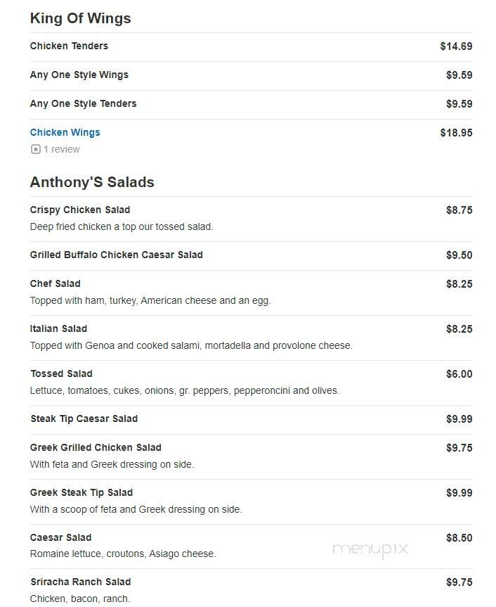 Anthony's Pizza & Subs - Marshfield, MA menu_pic