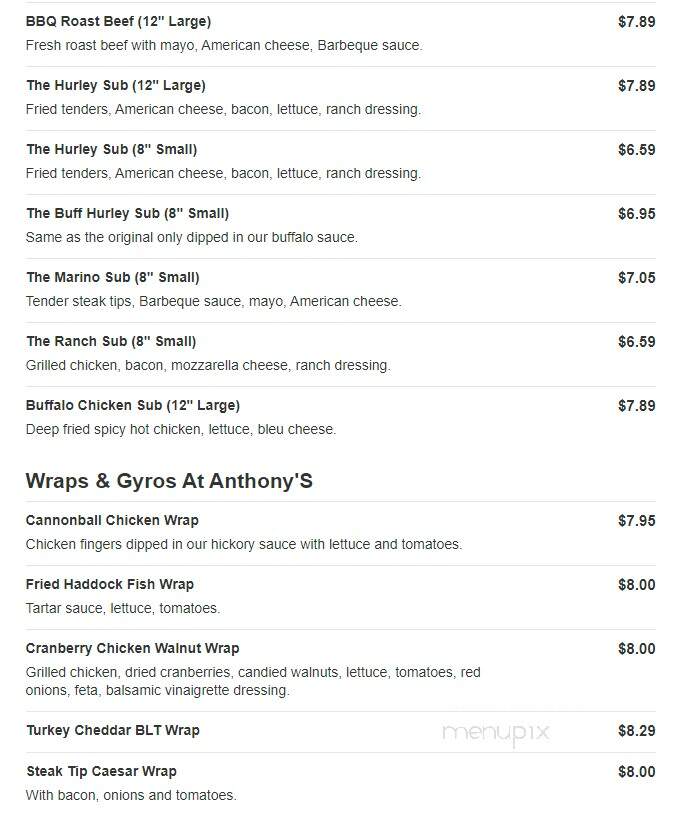Anthony's Pizza & Subs - Marshfield, MA menu_pic