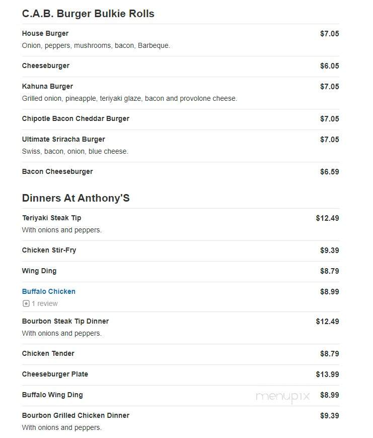 Anthony's Pizza & Subs - Marshfield, MA menu_pic