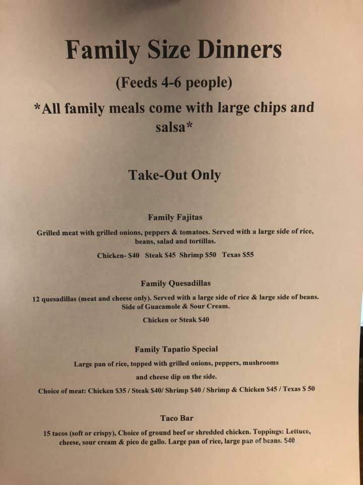 Tapatio Mexican Restaurant - Fort Valley, GA menu_pic