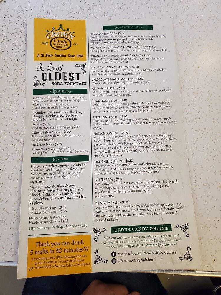 Crown Candy Kitchen - Saint Louis, MO menu_pic