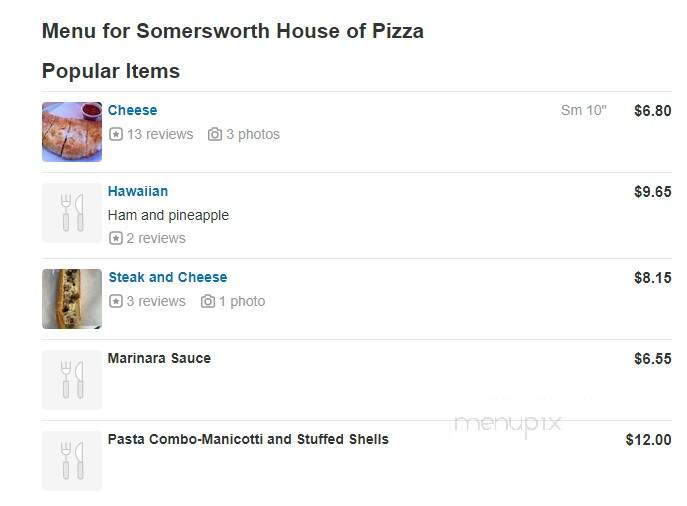 Somersworth House Of Pizza - Somersworth, NH