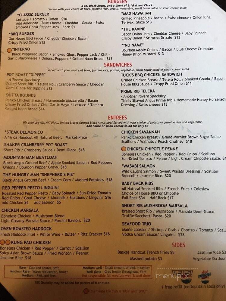 Tuckerman's Restaurant - Intervale, NH menu_pic