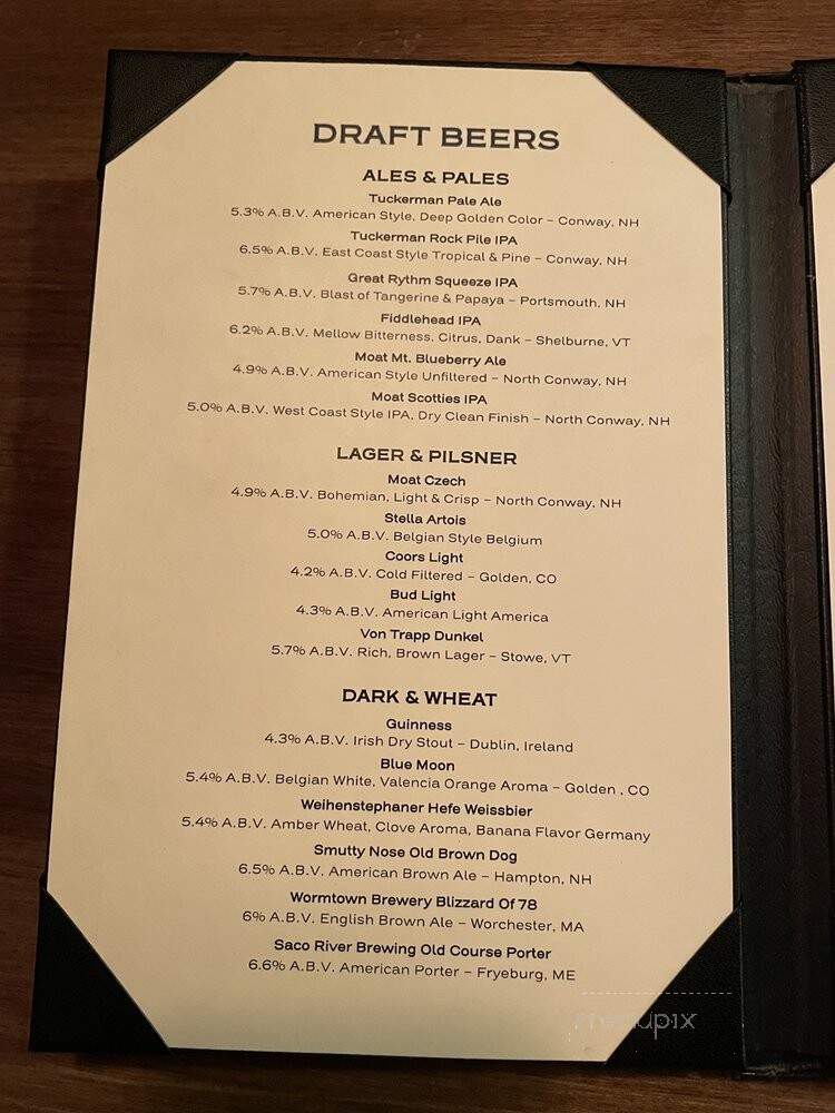 Tuckerman's Restaurant - Intervale, NH menu_pic