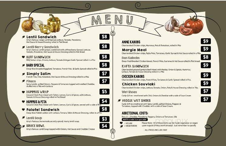 Amy's Place - Buffalo, NY menu_pic