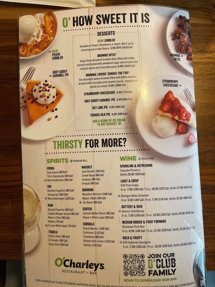 O'Charley's - Hickory, NC menu_pic