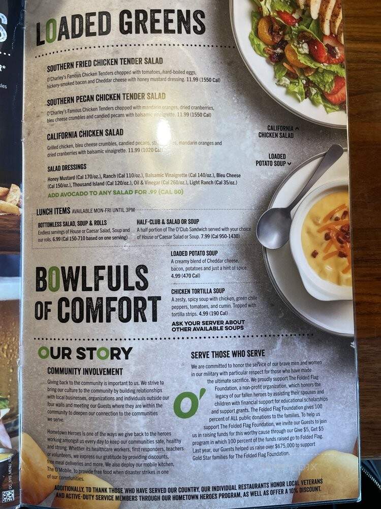 O'Charley's - Hickory, NC menu_pic