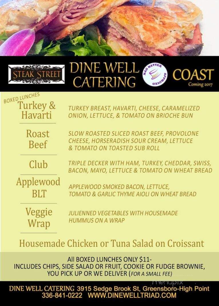 Steak Street Restaraunt - High Point, NC menu_pic