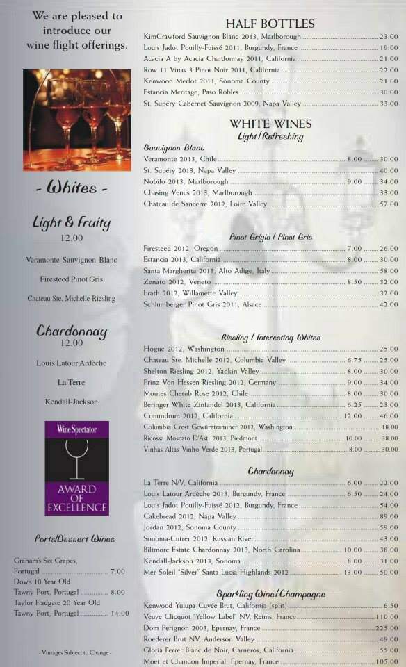 Steak Street Restaraunt - High Point, NC menu_pic