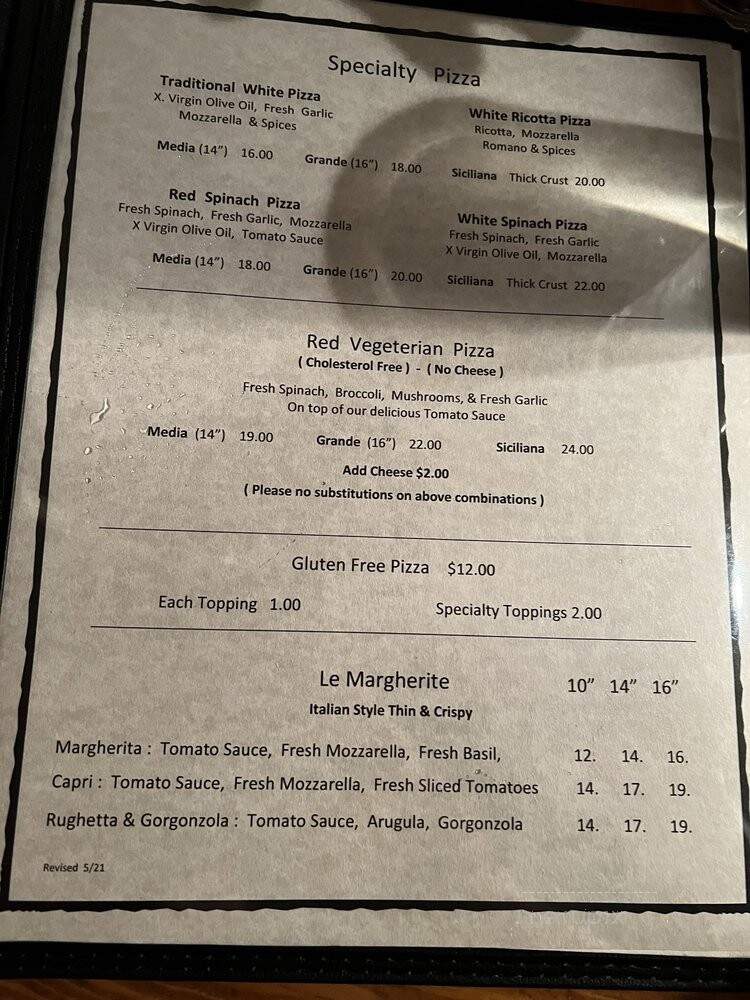 Vito's Ristorante & Pizzeria - Southern Pines, NC menu_pic