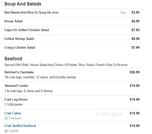 Reichart's Mardi Gras - Danville, PA menu_pic