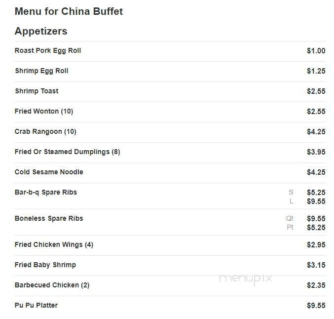 China Buffet - Liberty, TX menu_pic