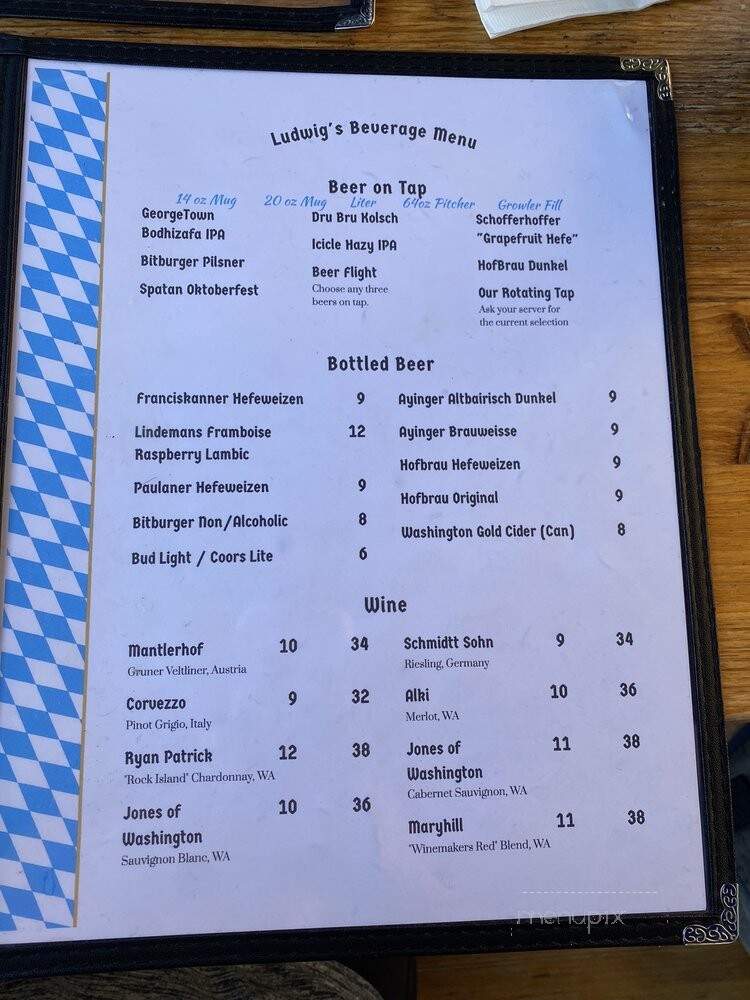 King Ludwig's Restaurant - Leavenworth, WA menu_pic