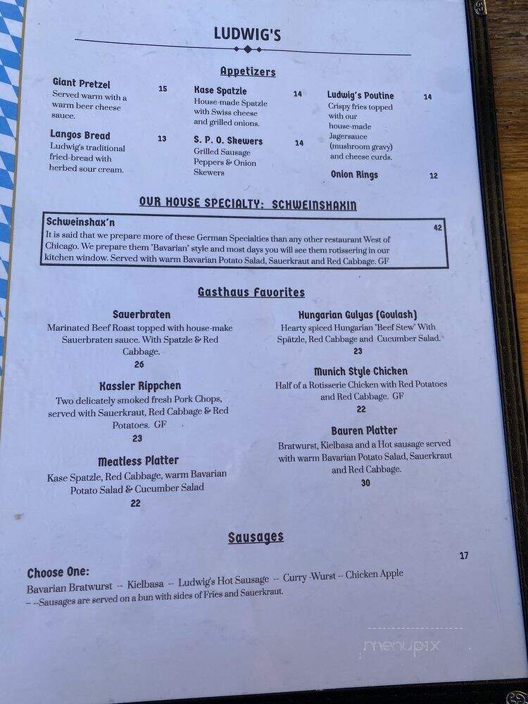 King Ludwig's Restaurant - Leavenworth, WA menu_pic