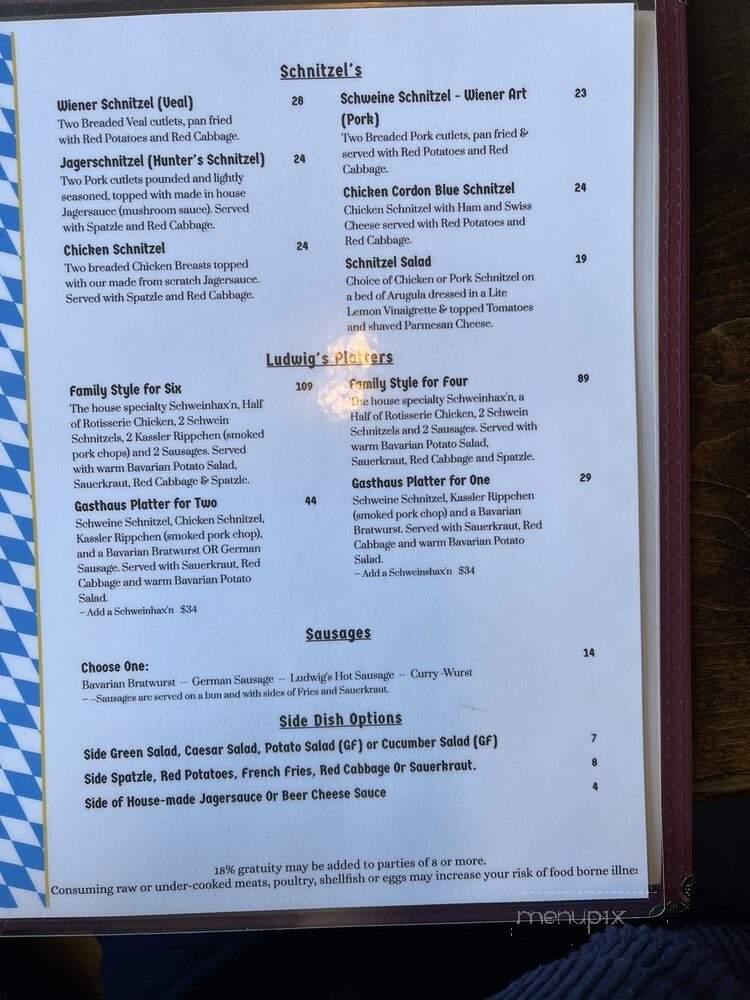 King Ludwig's Restaurant - Leavenworth, WA menu_pic