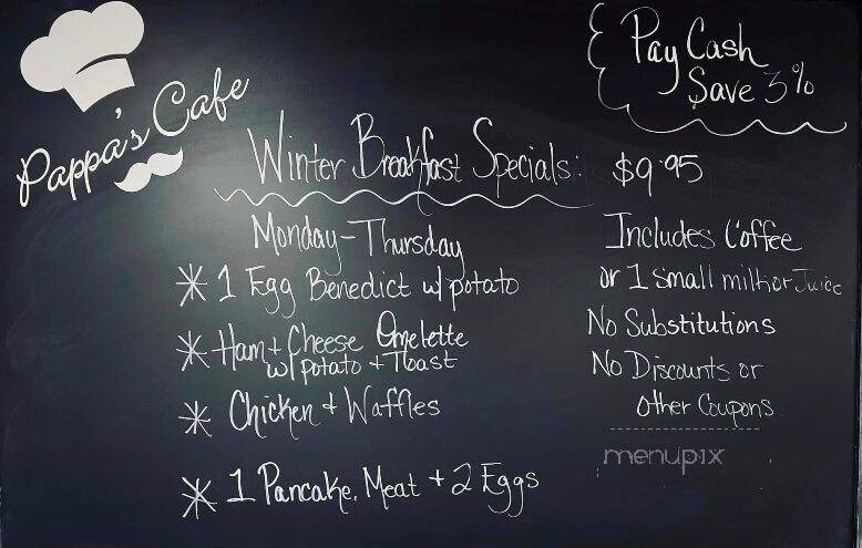 Pappa's Cafe - Neenah, WI menu_pic