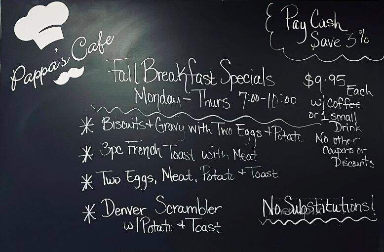 Pappa's Cafe - Neenah, WI menu_pic