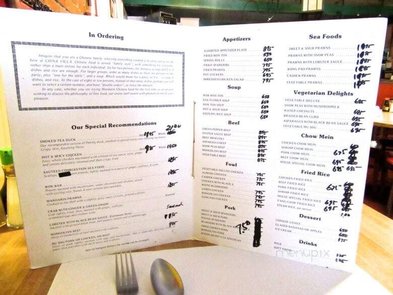 China Villa - Martinez, CA menu_pic