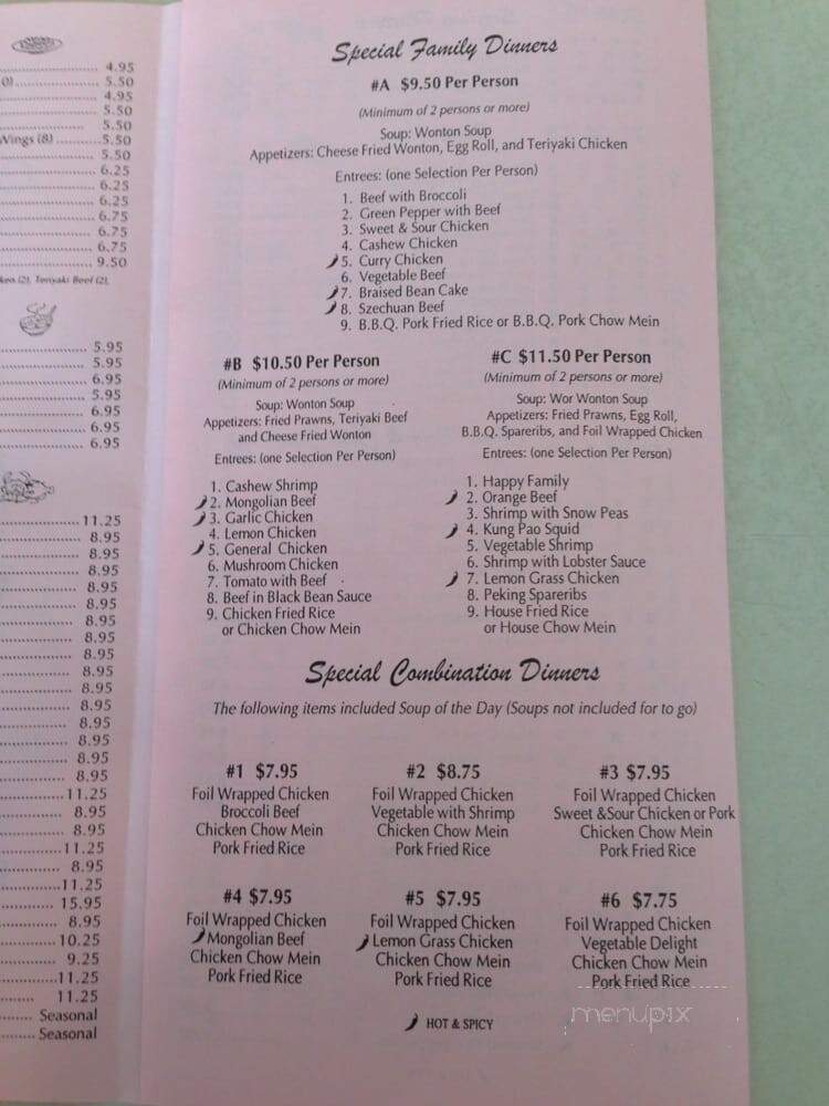 China House Restaurant - Citrus Heights, CA menu_pic