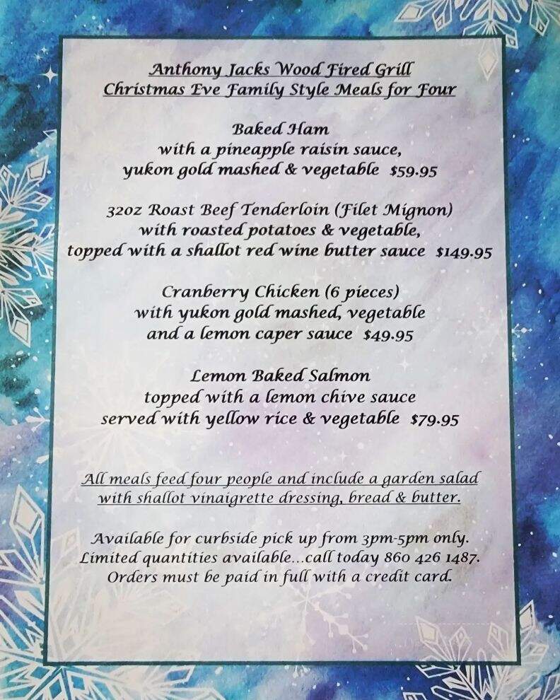 Anthony Jack's Woodfire Grille - Southington, CT menu_pic