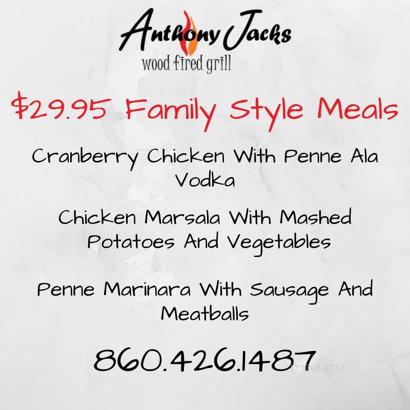 Anthony Jack's Woodfire Grille - Southington, CT menu_pic