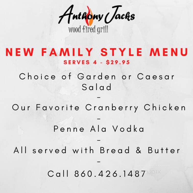Anthony Jack's Woodfire Grille - Southington, CT menu_pic