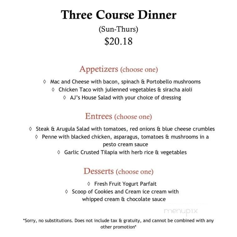 Anthony Jack's Woodfire Grille - Southington, CT menu_pic