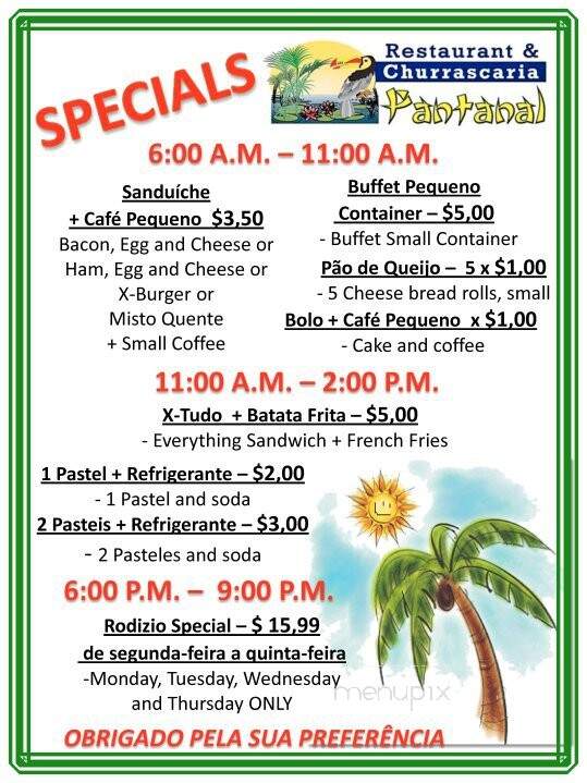 Pantanal Restaurant - Bridgeport, CT menu_pic