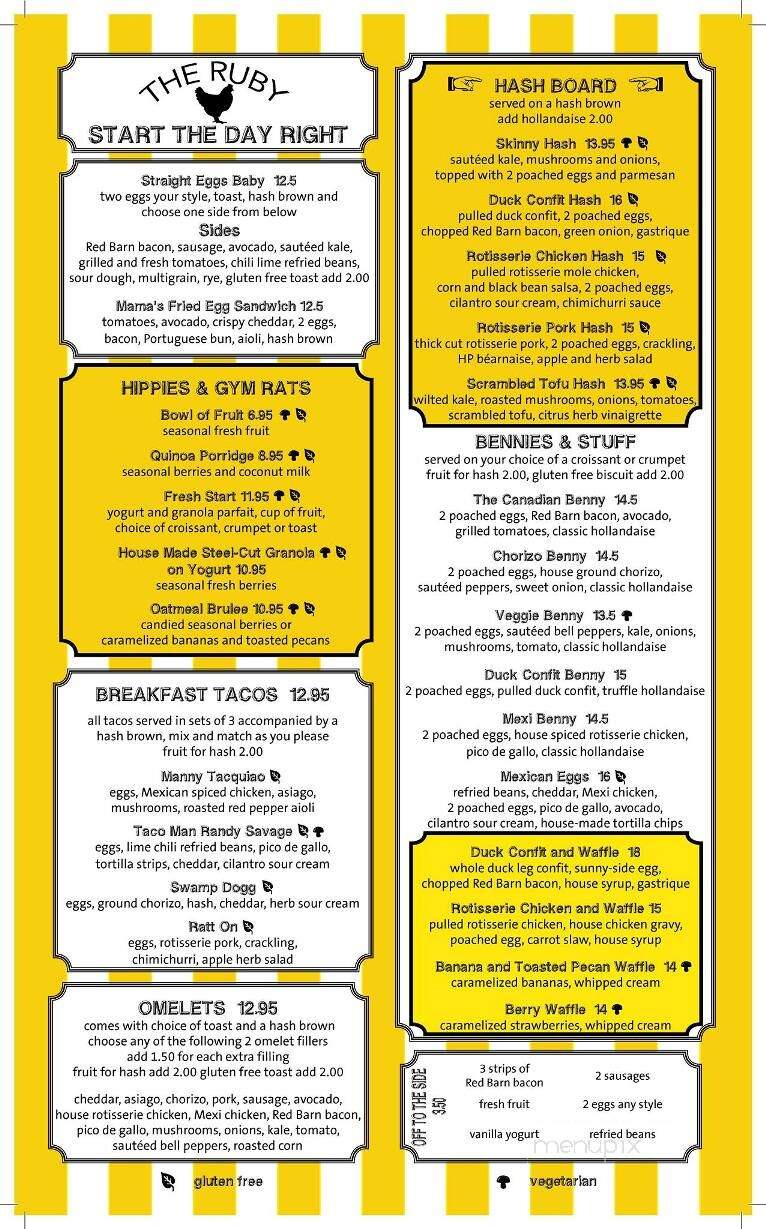 The Ruby - Victoria, BC menu_pic