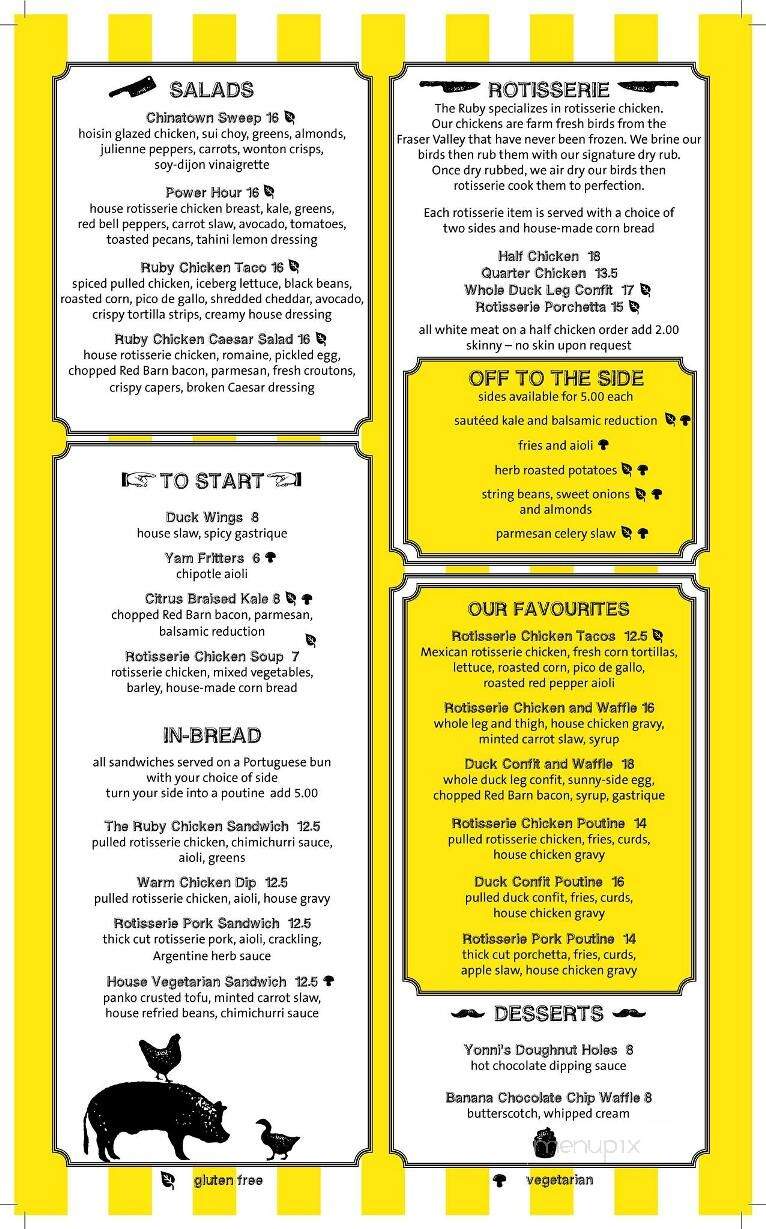 The Ruby - Victoria, BC menu_pic
